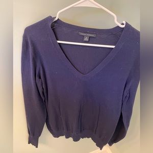 Cotton V-Neck Dark Navy Sweater from Banana Republic
